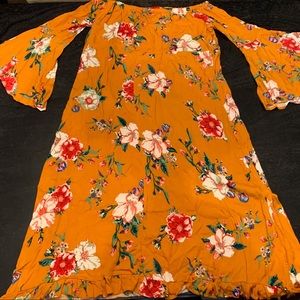 Boho Off Shoulder Midi Dress with Bell Sleeves